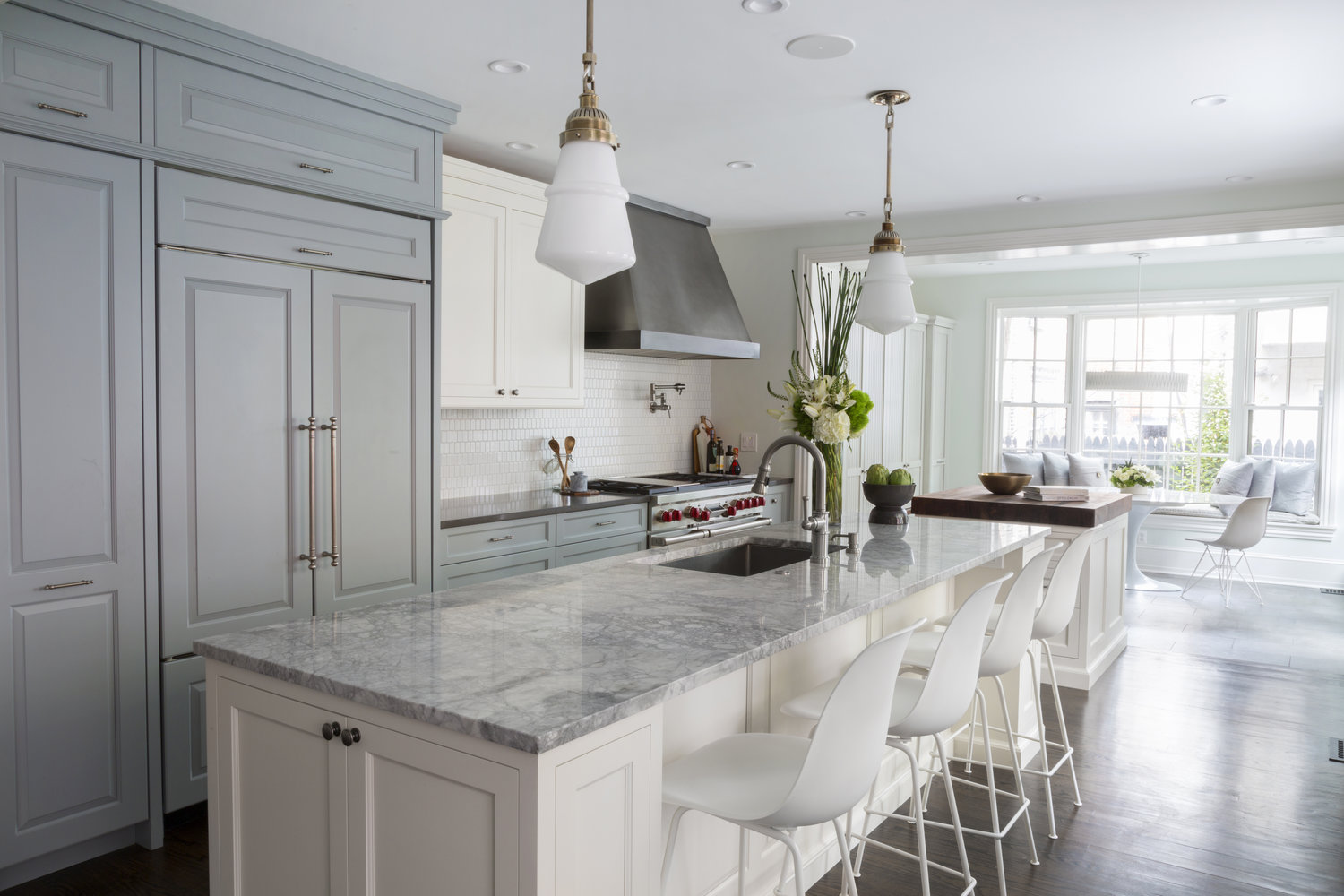 Light Grey Hampton style Kitchen cabinets