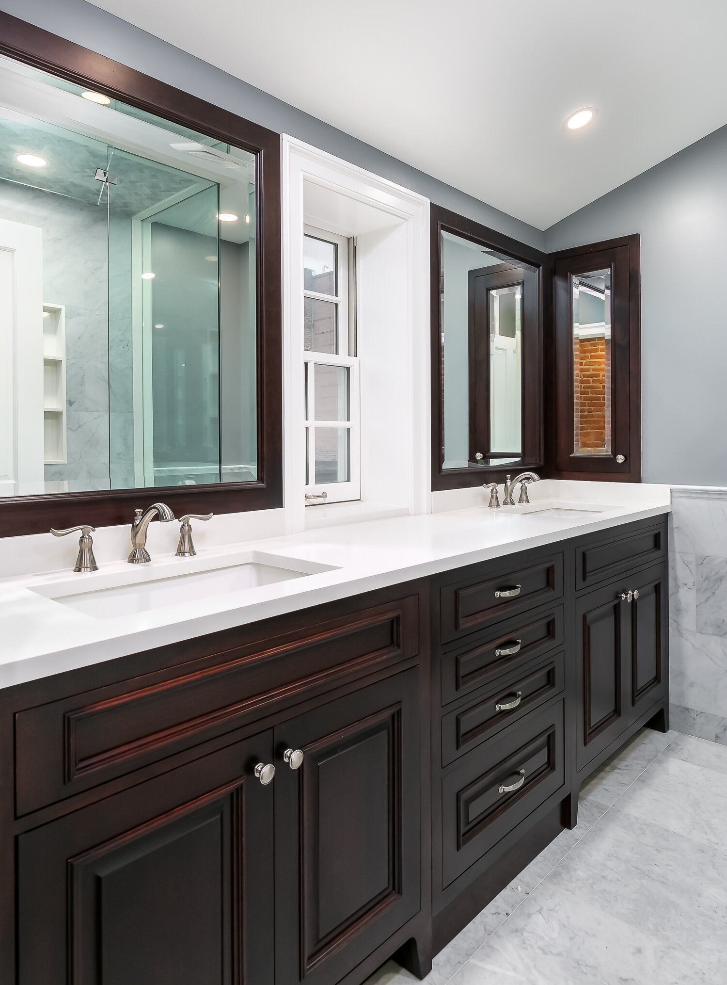 Bathroom Vanity with LED light mirrors